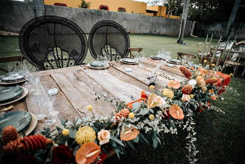 mesa amarillo boda