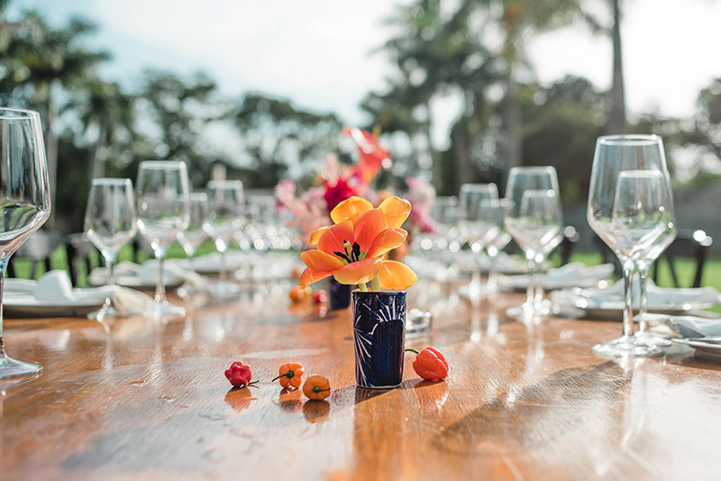 decoracion para boda en naranja