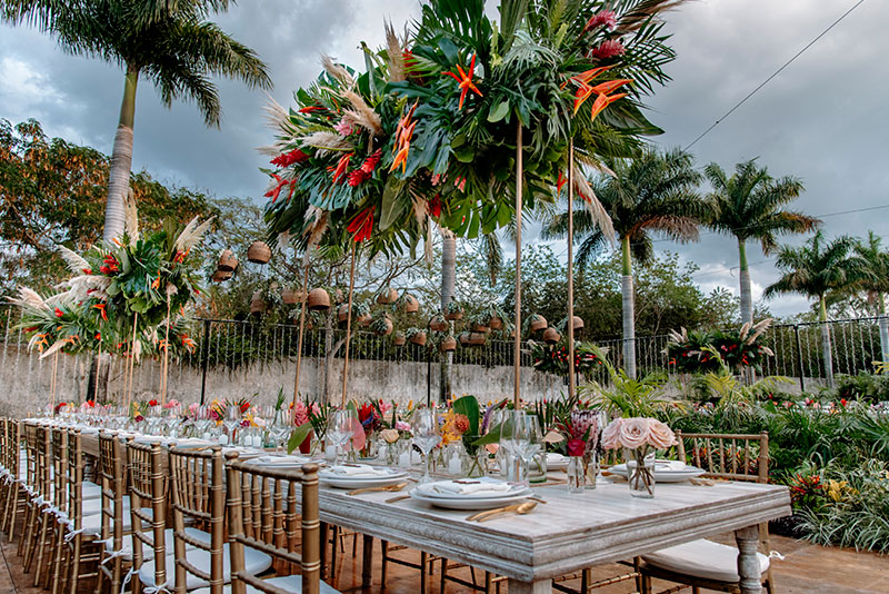 decoracion para boda en color naranja