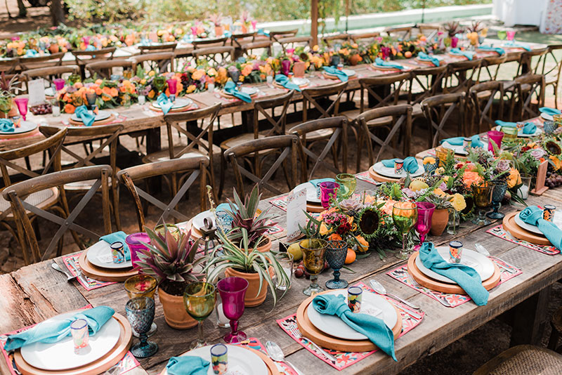 tableware para boda estilo mexico