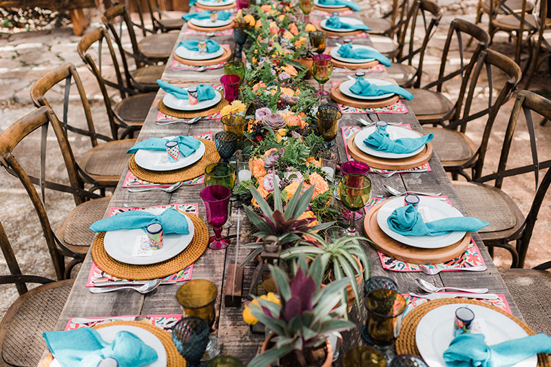 tableware para boda estilo mexico