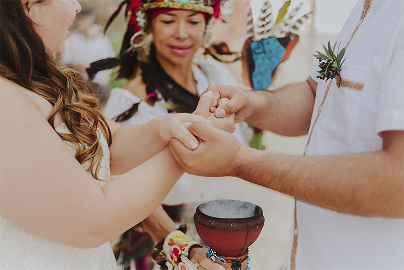boda maya en playa