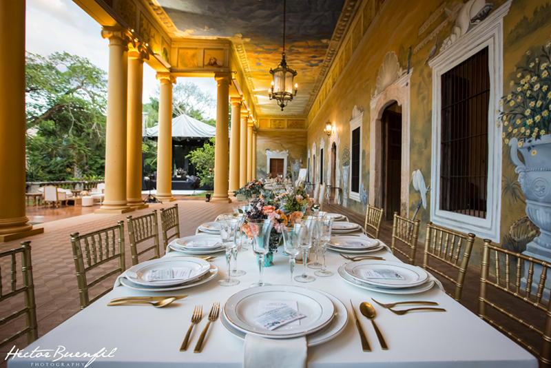 Decoración en mesas Hacienda Tekik de Regil