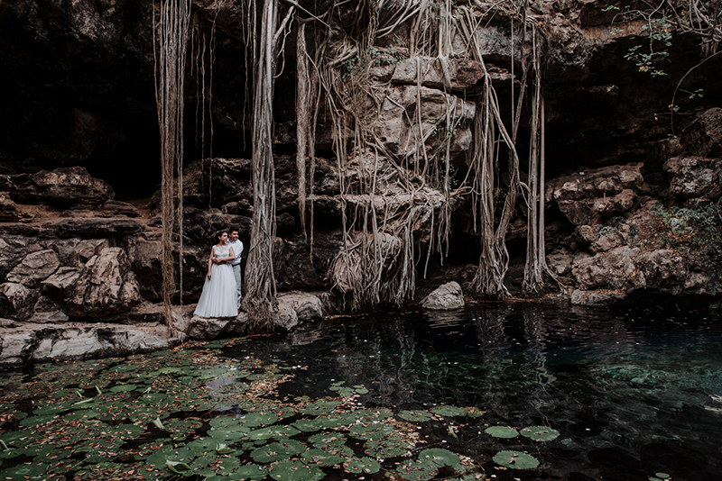 Boda destino en cenote 