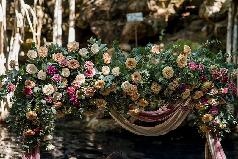 Venue at wedding in cenote