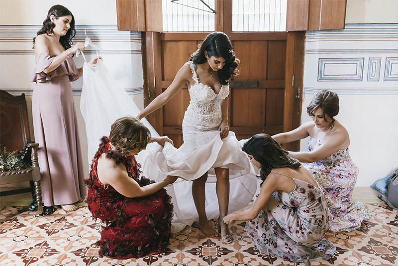 The getting ready of bridal