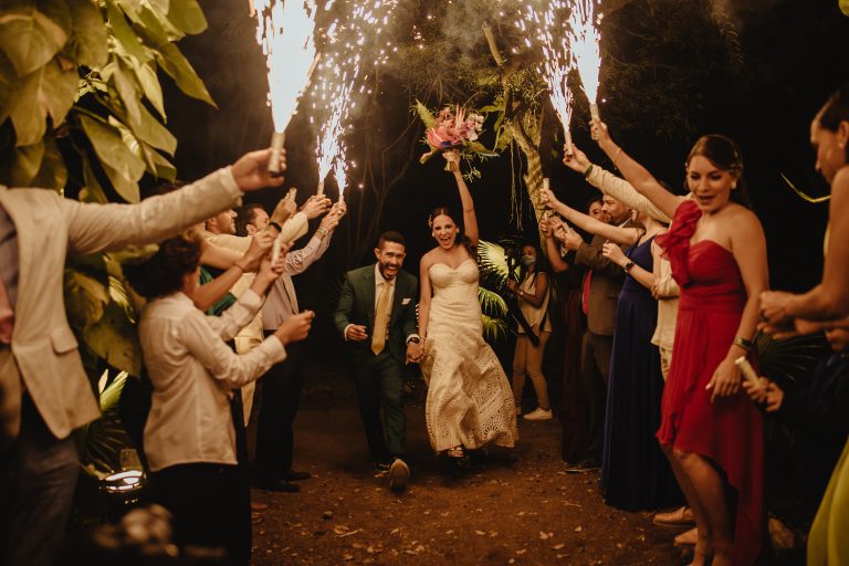 fun wedding reception entrance 