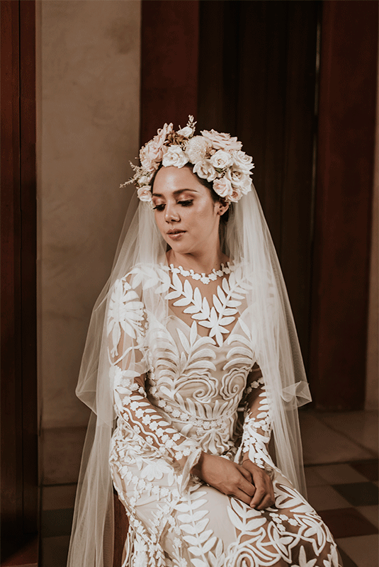 wedding dress with long sleeves