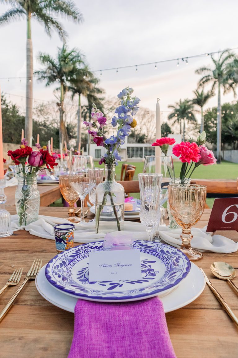 purple and white wedding