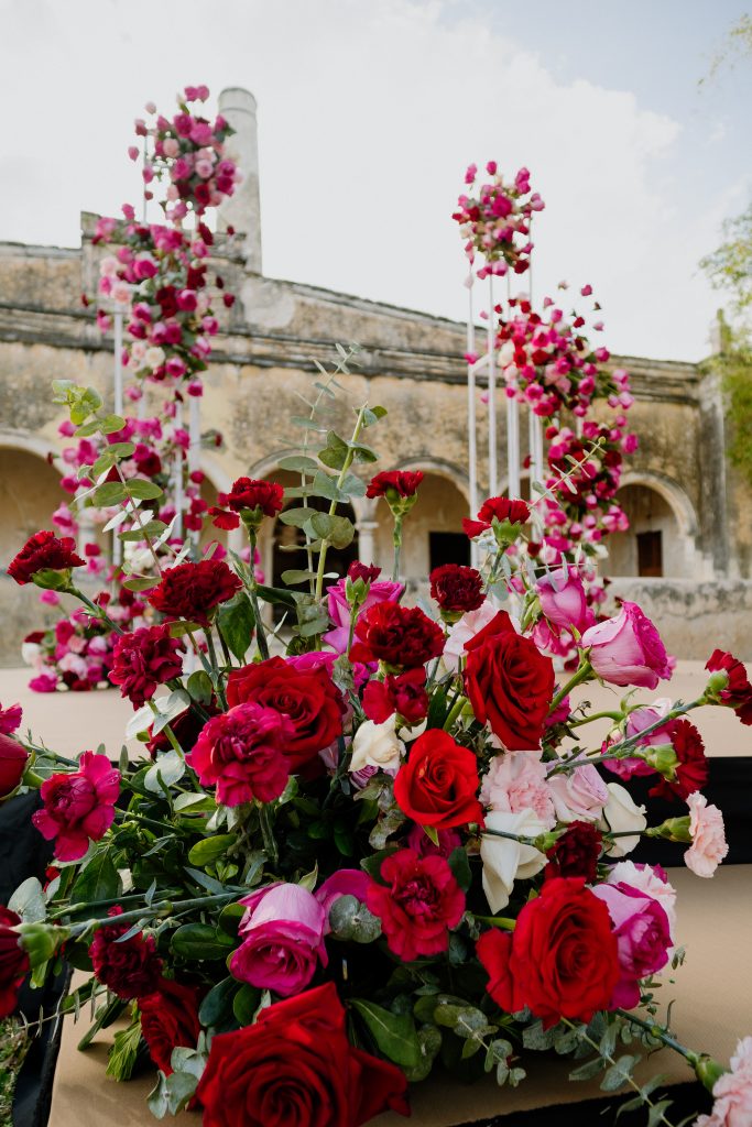 pink wedding flowers