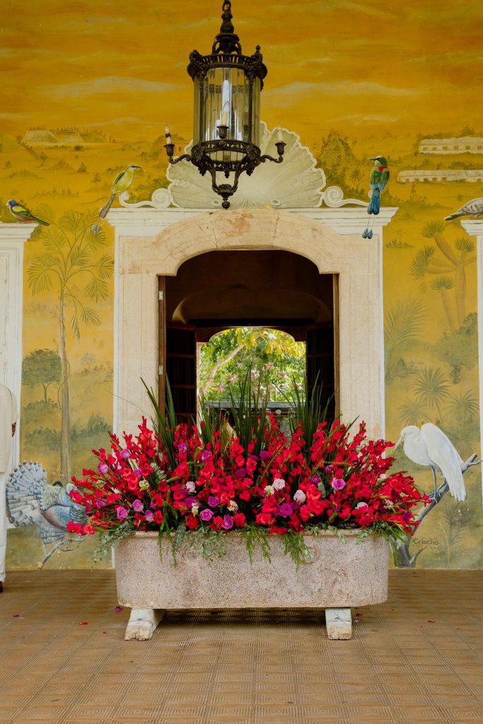 red and pink wedding