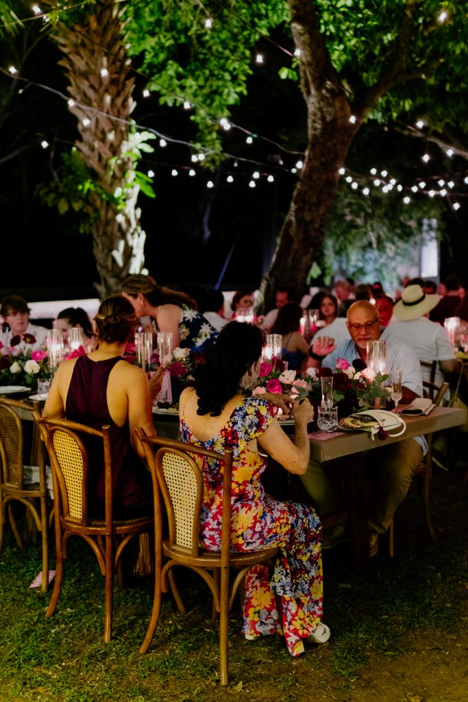 pink wedding reception